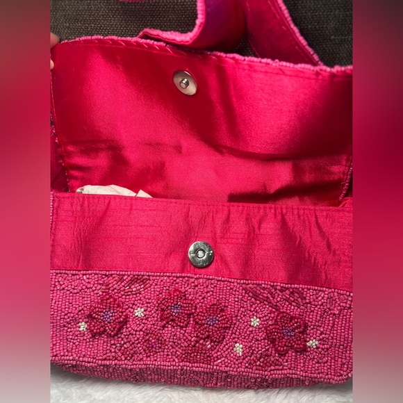 BCBGMaxAzria Pink Beaded Floral Bag - Picture 8 of 11